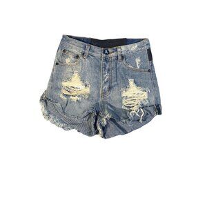 One Teaspoon Womens Dusty Hawks‎ Jean Shorts Distressed Pockets Size 25